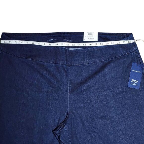 Charter Club‎ Plus Size Cambridge Slim Leg Stretch Blue Denim Pull On Pants 28W - Picture 7 of 16